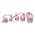 1970s Hand-Painted Pink Metal Bell Garland With Floral Motif, Set of 6 Decorative Hanging Bells. For Sale