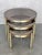 Art Deco Set of Three Round Brass Nesting Tables With Smoked Pink Glass Tops For Sale - Image 3 of 12