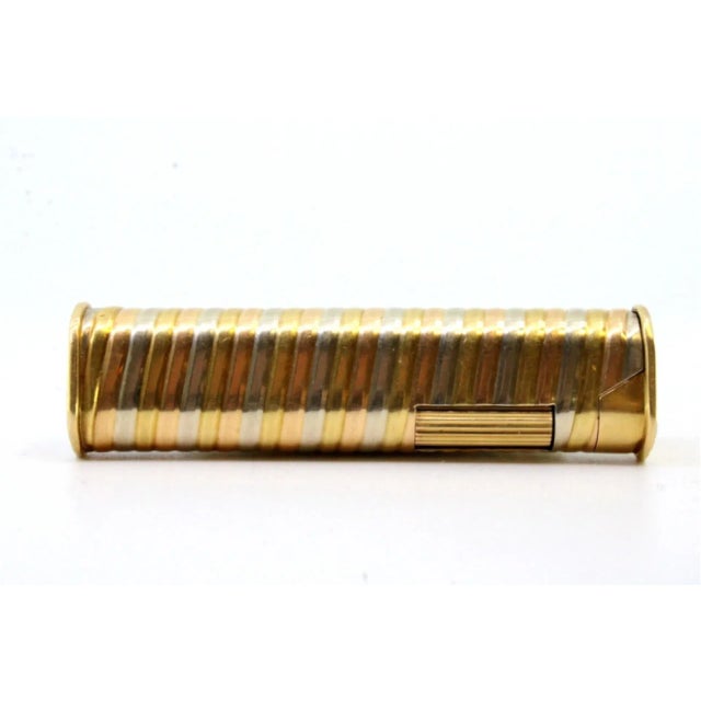 2-Tone Gold Lighter with Hinged Lid For Sale - Image 5 of 13