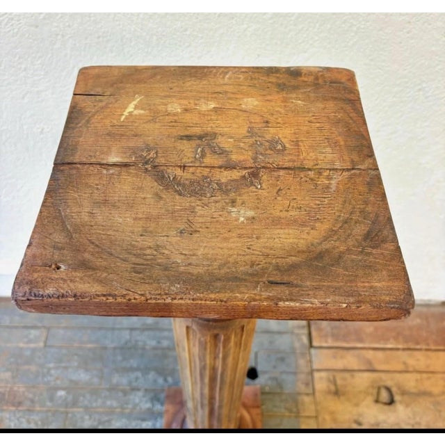 French Pine Display Pedestal C 1920 For Sale - Image 4 of 5
