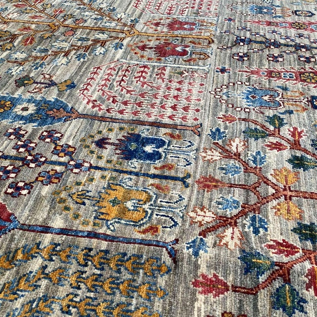Grey Persian Bakhtiari Garden Hand-Knotted Wool Rug - 9' X 11'11" For Sale - Image 10 of 17