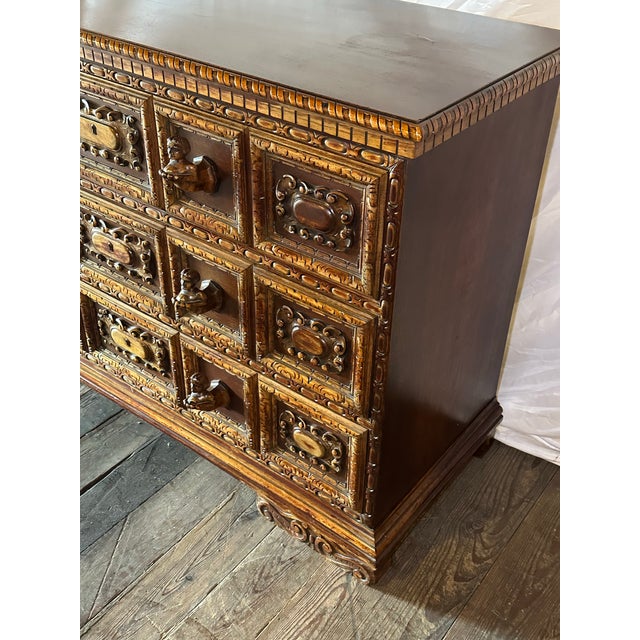 Hand-Carved Commode | Continental European | Figural Drawer Fronts For Sale - Image 10 of 12