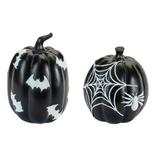 Halloween Spider and Bat Pumpkin (Set of 2) For Sale
