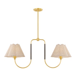 Mitzi Janie 13 in. 2 Light Linear in Aged Brass and True Bronze Finish For Sale