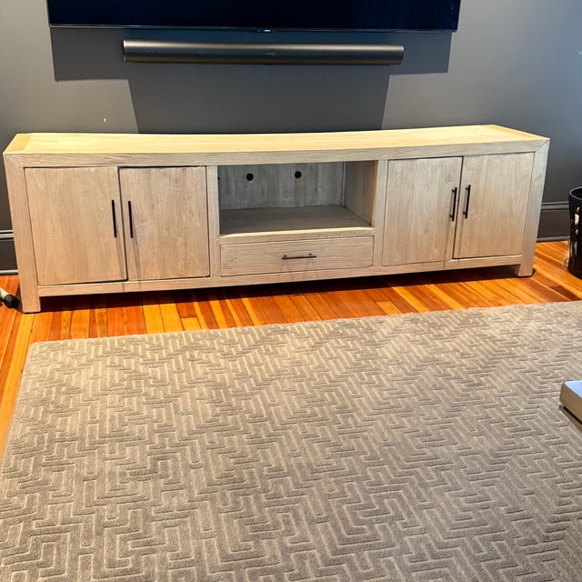 Reclaimed Elm Media Console A perfect low, organic piece for under a tv. Plenty of closed and open storage with media...
