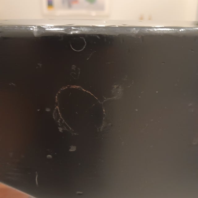 Vintage French, Country Black Dining Chairs With Rush Seat - Set of 6 For Sale - Image 14 of 18