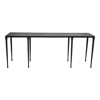 Bernhardt Interiors Halden Transitional Style Hammered Cast Iron Console Table For Sale