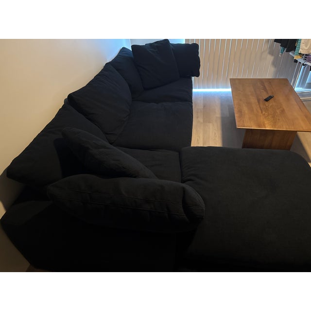 Restoration Hardware Restortion Hardware the Cloud Black Fabric Chaise Lounge For Sale - Image 4 of 4