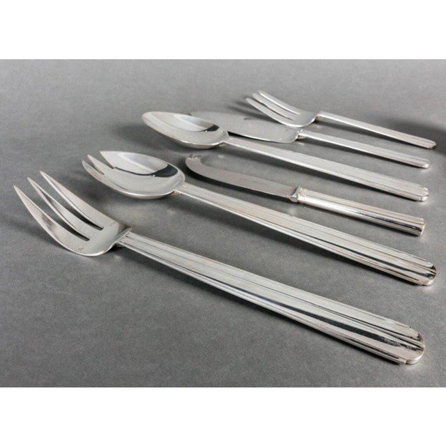 Chantaco Cutlery by Jean E. Puiforcat, 1930s, Set of 105 For Sale - Image 10 of 11