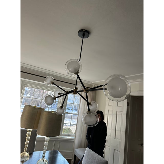 Modern Nobila Linear Chandelier – Sculptural Modern Elegance For Sale - Image 9 of 13