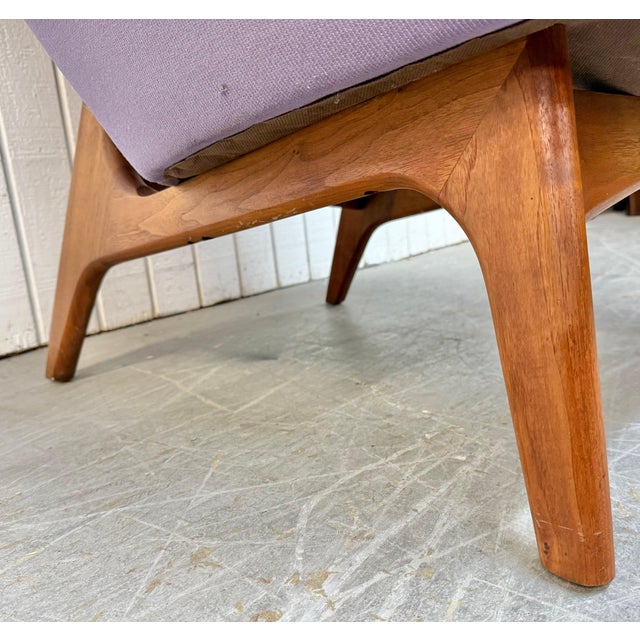 Mid-Century Modern Adrian Pearsall Walnut Wing Chair & Ottoman For Sale - Image 13 of 13