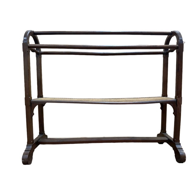 Napoleon III Valet Stand in Wood and Caning For Sale