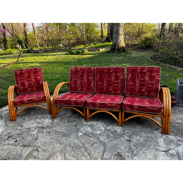 Mid-Century Modern Mid 20th Century Restored Pretzel Sofa & Lounge Chair Set- 2 Pieces For Sale - Image 3 of 9
