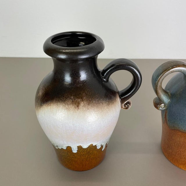 Fat Lava Pottery Vases from Scheurich, Germany, 1970s, Set of 2 For Sale - Image 4 of 18