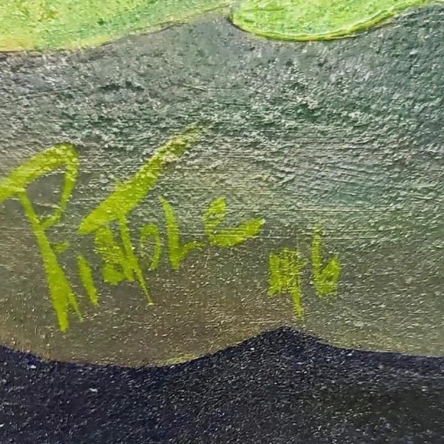 1940s Large Tropical Hawaiian Scenic W Parrot Oil on Canvas Signed Pia Tole 1946 For Sale - Image 5 of 6