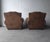 French Style Patinated Leather Lounge Chairs by Restoration Hardware For Sale In Las Vegas - Image 6 of 15