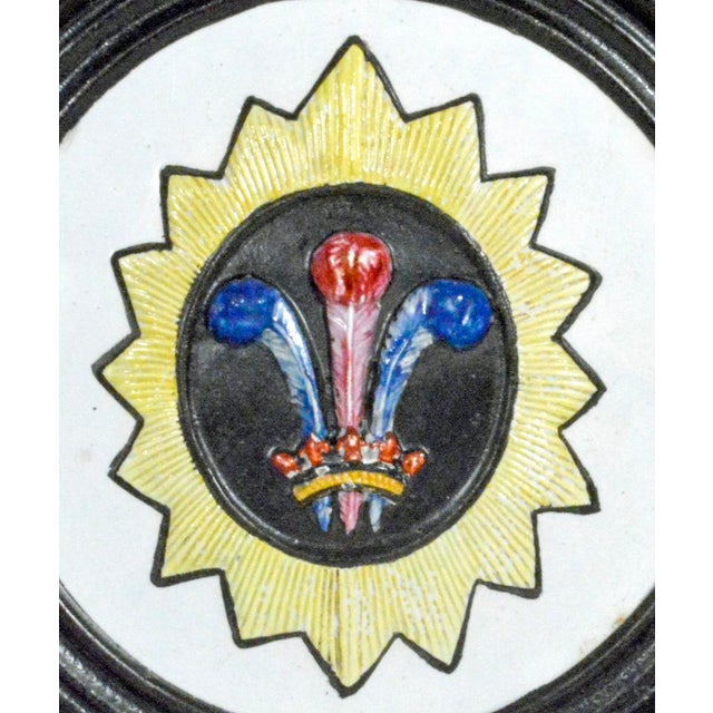 Ceramic Prattware Prince of Wales Feathers Pearlware Pottery Plaques - A Pair For Sale - Image 7 of 8