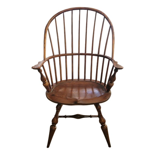 1970s D. R. Dimes Signed Continous Bow Back Arm Chair For Sale