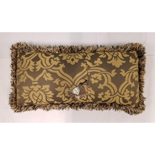 Transitional Austin Horn Medallion and Fringe Accent Pillow For Sale - Image 3 of 4