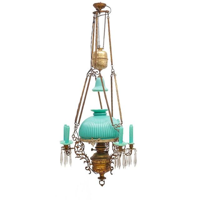 Raise-Lower Suspension Chandelier, 1890s For Sale - Image 10 of 11