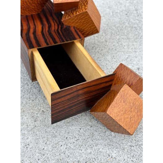 Michael Elkan Jay Rogers 1992 Exotic Wood Box with mystery drawers For Sale - Image 4 of 11