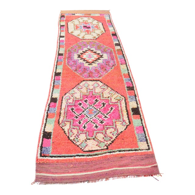 Knotted Wool Runner Rug For Sale