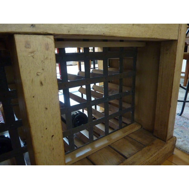 Late 19th Century Antique English Pub Pine and Wrought Iron Shelving For Sale - Image 5 of 8