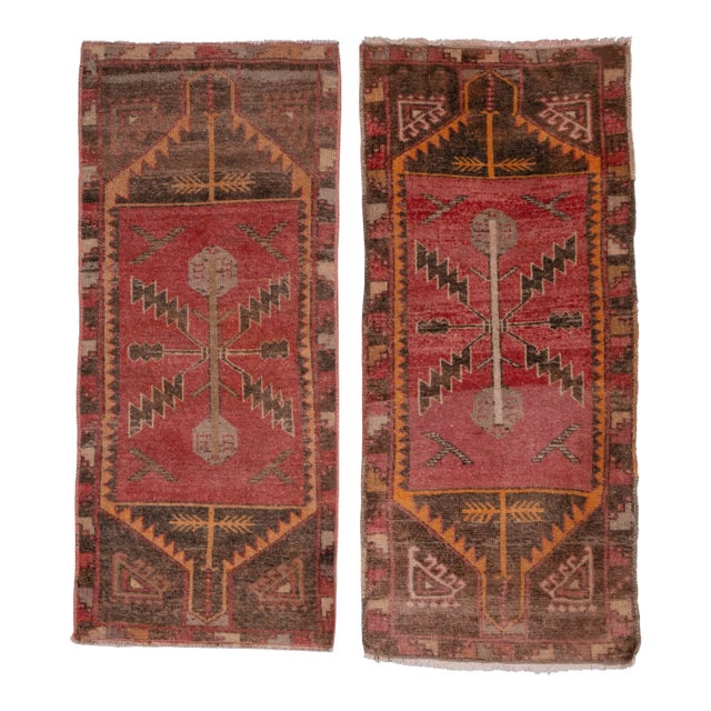 Set Of 2 Piece Hand Knotted Oriental Turkish Small Area Rugs 1 7 X 3 7 Chairish