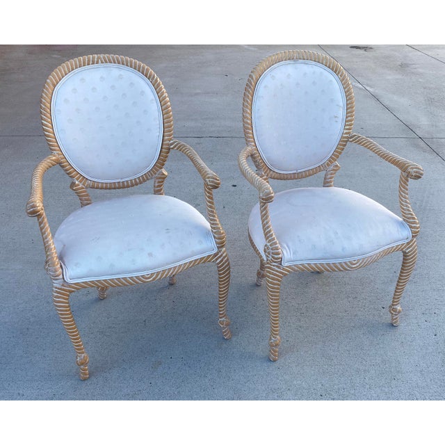 Faux Bois Rope Arm Chairs Chairish