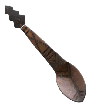 Vintage African Wooden Instrument Design Spoon