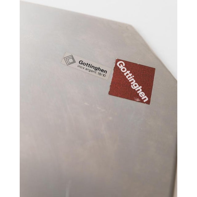 Mid-Century Octagonal Stainless Steel Tray with Brass Rim, 1970s For Sale - Image 9 of 12