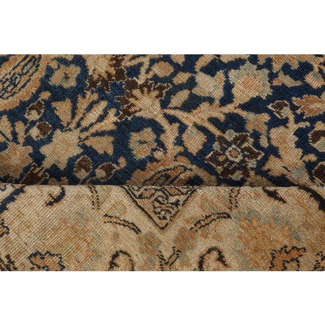 Antique Persian Meshad Rug in Beige, Blue, and Brown BB7376 9'1" × 12'8"