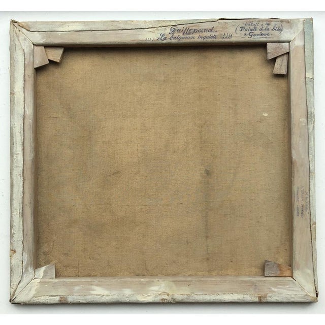 Jules Gaillepand, La Baigneuse Inquiète, 1932, Oil on Canvas For Sale - Image 8 of 9