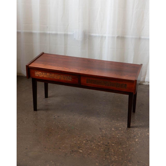 Attributed to Pedersen & Hansen Danish Rosewood Side Table, 1970s For Sale - Image 9 of 10
