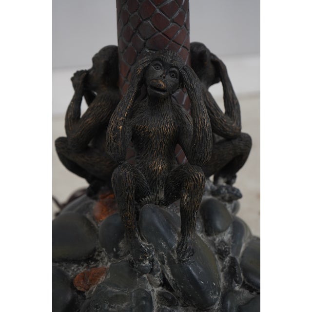 1980s Palm Tree & Monkey Floor Lamps With Shades - a Pair For Sale In Philadelphia - Image 6 of 13