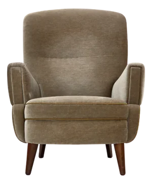 Danish Armchair in Green Furniture Velour & Beech Wood Legs, 1970s