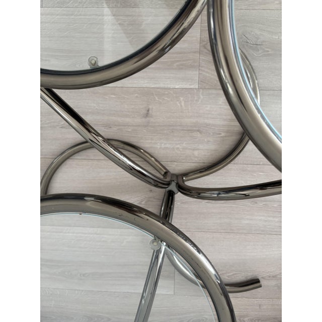 Metal Mid-Century Morex Swivel Coffee Table in Glass and Chrome-Plated Steel attributed to Milo Baughman, 1970s For Sale - Image 7 of 18