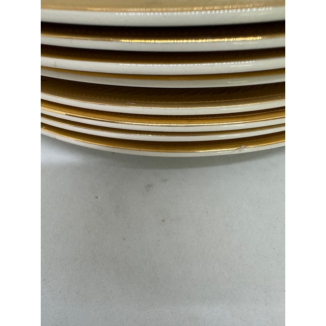 1930s 1930s Cobalt Floral 24k Ducal Crown Ware Plates - Set of 8 For Sale - Image 5 of 9