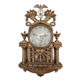 Gustavian Style Giltwood - Cartel Clock For Sale