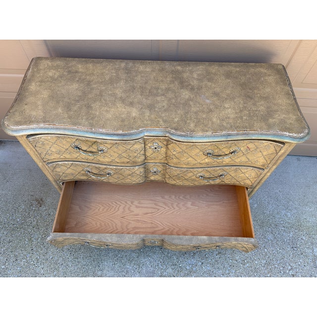 Vintage Baker Furniture French Provincial Painted Three-Drawer Commode For Sale - Image 12 of 14