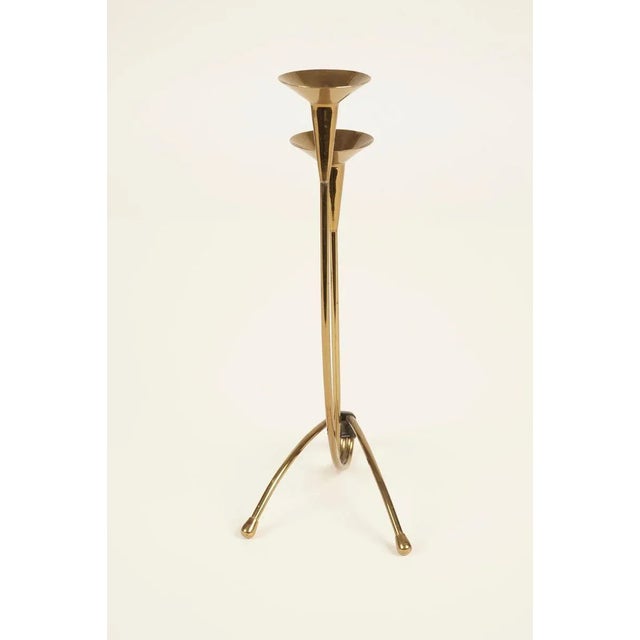 1950s Mid-Century Candleholders in Brass, Austria, 1950s, Set of 3 For Sale - Image 5 of 13