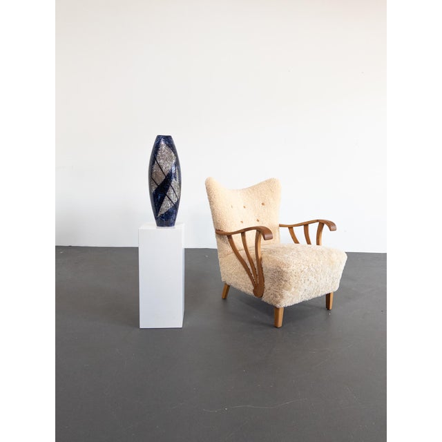 Monumental Chamotte Floor Vase by Ingrid Atterberg for Upsala Ekeby, 1957 For Sale - Image 3 of 10