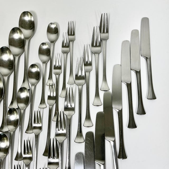1986 Vintage Danish Boho Chic Dansk Thistle Stainless Steel Flatware, 8 Place Setting - 42 Total Pieces For Sale - Image 13 of 14