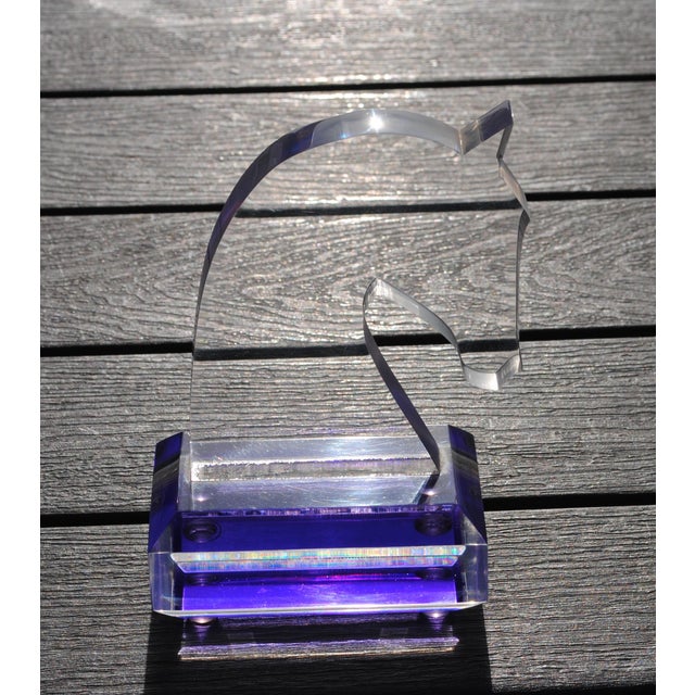 Late 20th Century Acrylic Lucite Horse Head Silhouette Scupture For Sale - Image 4 of 4