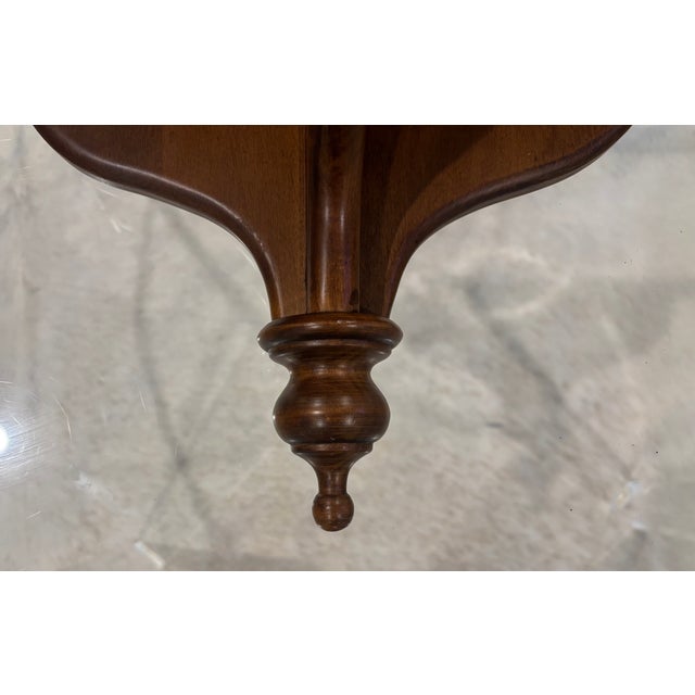 Mid 20th Century Vintage Colonial Revival Solid Wood Wall Shelf With Turned Finial For Sale - Image 5 of 10