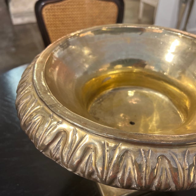 Handmade Italian Ceramic Gold Gilded Planter on Pedestal For Sale - Image 11 of 12