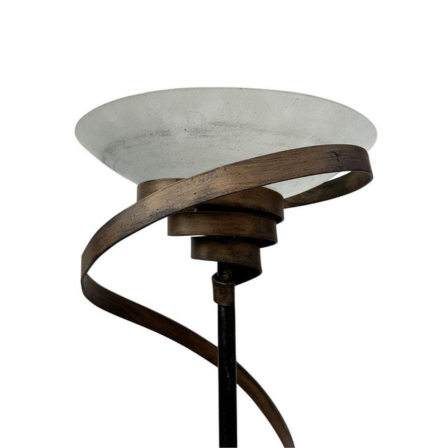 Art Deco Floor Lamp, Marbled Glass and Iron, 1970s – Italy Materials: Metal and glass Period: 1970s Country of origin:...