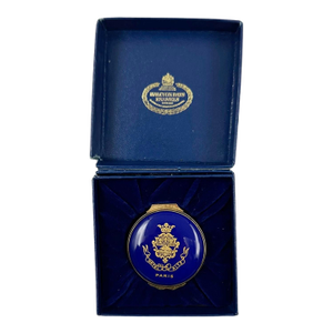 Vintage Hotel Ritz Paris Halcyon Days Cobalt Blue Trinket Box