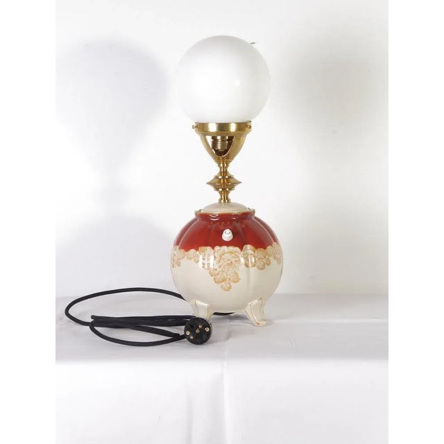 Metal Art Nouveau Ceramic Table Lamp, 1920s For Sale - Image 7 of 13