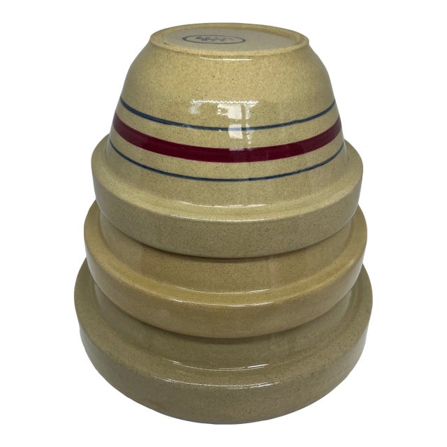 Roseville Pottery Mixing Bowls Set of 3 For Sale